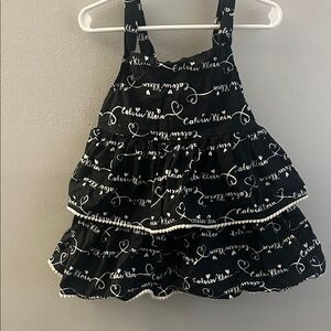 Calvin Klein Black and White Script Dress